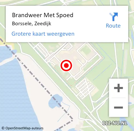 Locatie op kaart van de 112 melding: Brandweer Met Spoed Naar Borssele, Zeedijk op 26 mei 2015 12:12