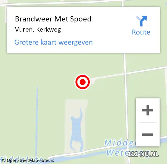 Locatie op kaart van de 112 melding: Brandweer Met Spoed Naar Vuren, Kerkweg op 8 november 2013 20:21