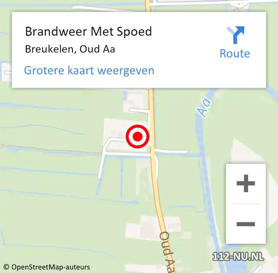 Locatie op kaart van de 112 melding: Brandweer Met Spoed Naar Breukelen, Oud Aa op 26 mei 2015 12:41