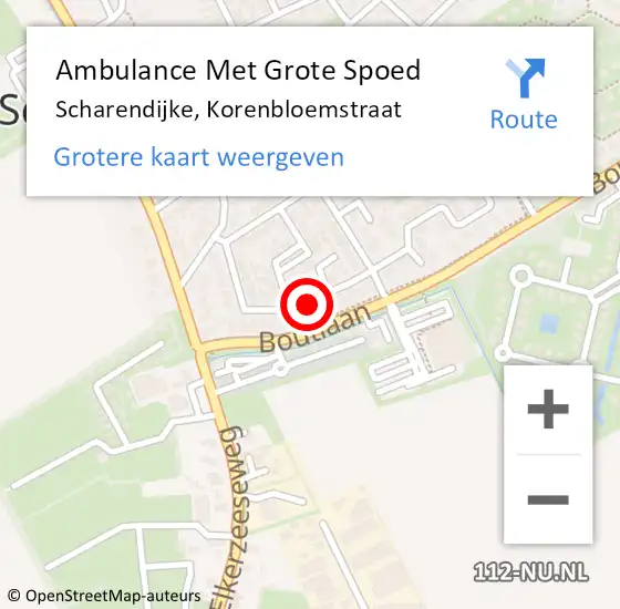 Locatie op kaart van de 112 melding: Ambulance Met Grote Spoed Naar Scharendijke, Korenbloemstraat op 26 mei 2015 12:53