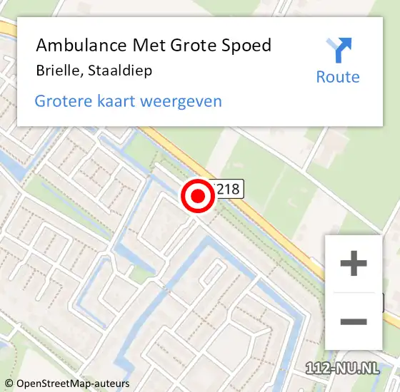 Locatie op kaart van de 112 melding: Ambulance Met Grote Spoed Naar Brielle, Staaldiep op 26 mei 2015 14:33