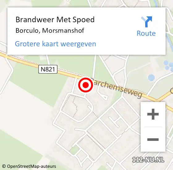 Locatie op kaart van de 112 melding: Brandweer Met Spoed Naar Borculo, Morsmanshof op 26 mei 2015 14:42