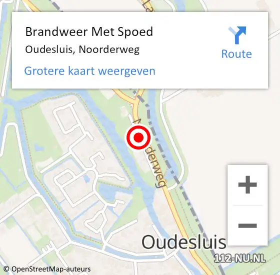 Locatie op kaart van de 112 melding: Brandweer Met Spoed Naar Oudesluis, Noorderweg op 8 november 2013 20:42