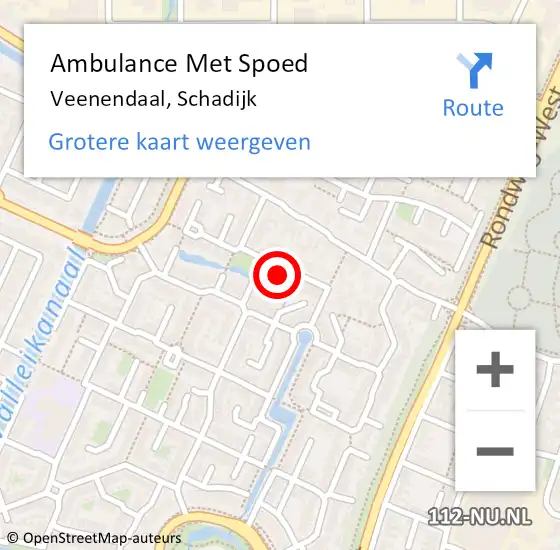 Locatie op kaart van de 112 melding: Ambulance Met Spoed Naar Veenendaal, Schadijk op 26 mei 2015 15:49