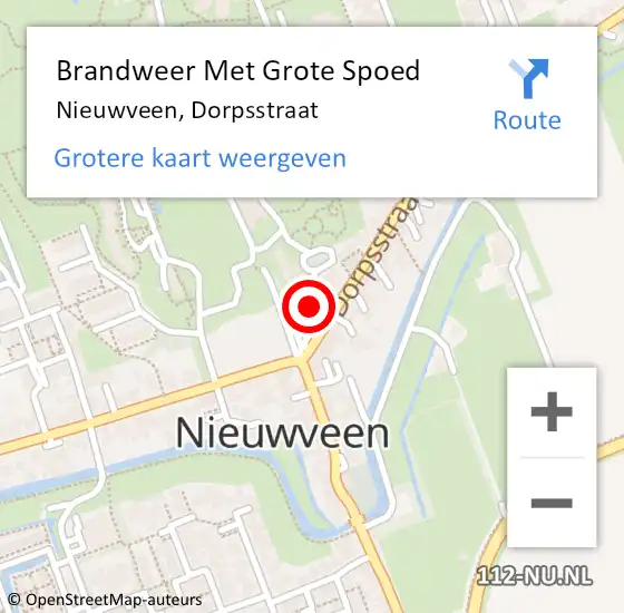 Locatie op kaart van de 112 melding: Brandweer Met Grote Spoed Naar Nieuwveen, Dorpsstraat op 26 mei 2015 17:05