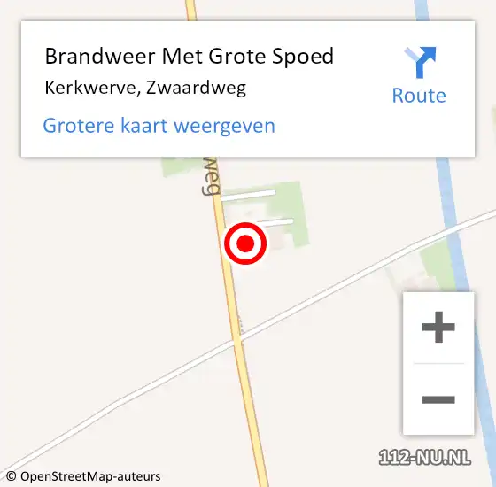 Locatie op kaart van de 112 melding: Brandweer Met Grote Spoed Naar Kerkwerve, Zwaardweg op 26 mei 2015 17:10