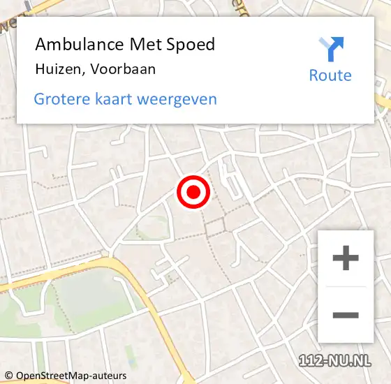 Locatie op kaart van de 112 melding: Ambulance Met Spoed Naar Huizen, Voorbaan op 26 mei 2015 17:14