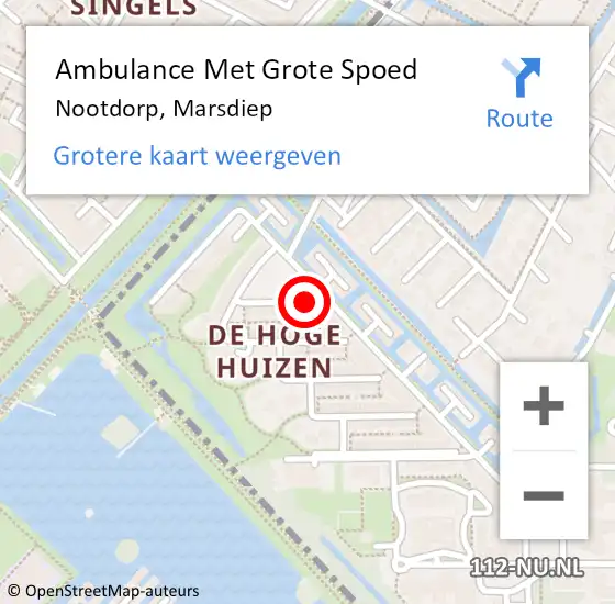 Locatie op kaart van de 112 melding: Ambulance Met Grote Spoed Naar Nootdorp, Marsdiep op 26 mei 2015 17:22