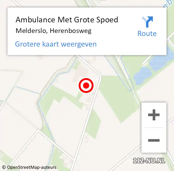 Locatie op kaart van de 112 melding: Ambulance Met Grote Spoed Naar Melderslo, Herenbosweg op 26 mei 2015 18:08