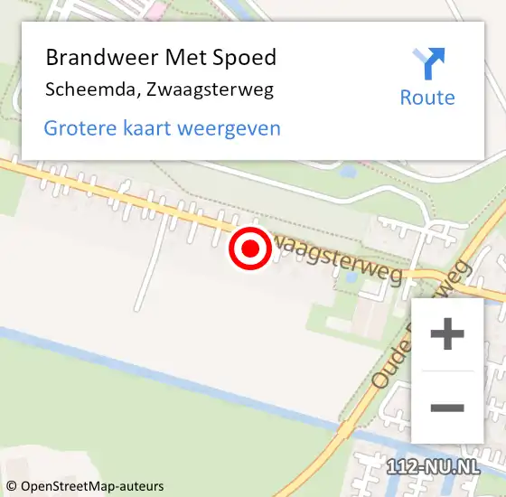 Locatie op kaart van de 112 melding: Brandweer Met Spoed Naar Scheemda, Zwaagsterweg op 26 mei 2015 19:46