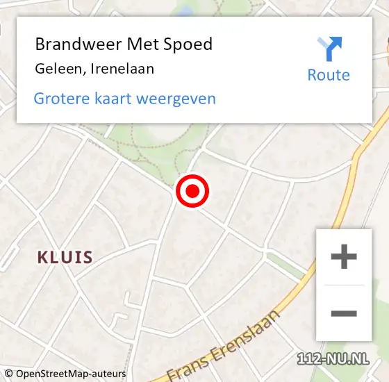 Locatie op kaart van de 112 melding: Brandweer Met Spoed Naar Geleen, Irenelaan op 26 mei 2015 20:02