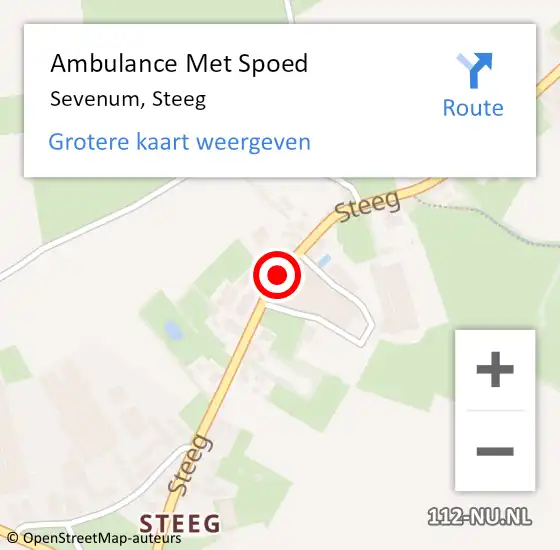 Locatie op kaart van de 112 melding: Ambulance Met Spoed Naar Sevenum, Steeg op 26 mei 2015 20:57