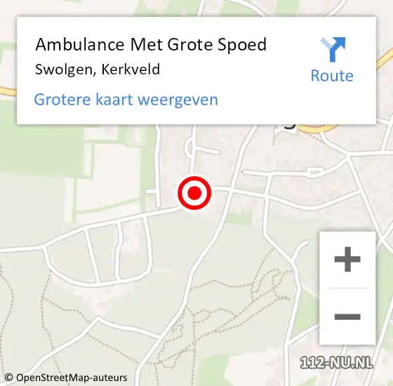 Locatie op kaart van de 112 melding: Ambulance Met Grote Spoed Naar Swolgen, Kerkveld op 26 mei 2015 21:26