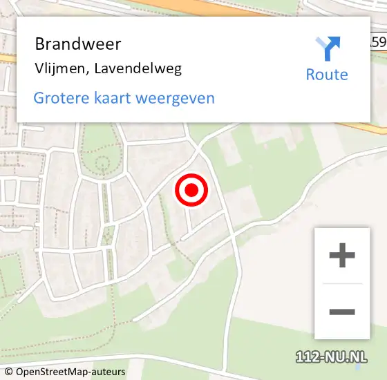 Locatie op kaart van de 112 melding: Brandweer Vlijmen, Lavendelweg op 26 mei 2015 21:57