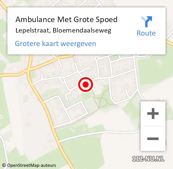 Locatie op kaart van de 112 melding: Ambulance Met Grote Spoed Naar Lepelstraat, Bloemendaalseweg op 26 mei 2015 22:30