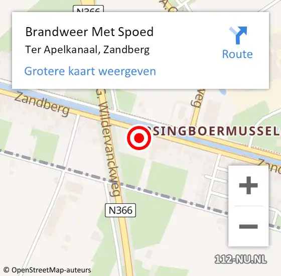 Locatie op kaart van de 112 melding: Brandweer Met Spoed Naar Ter Apelkanaal, Zandberg op 27 mei 2015 05:24