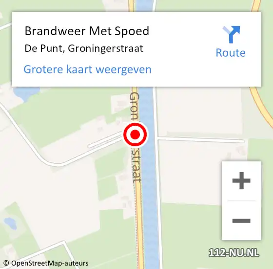 Locatie op kaart van de 112 melding: Brandweer Met Spoed Naar De Punt, Groningerstraat op 27 mei 2015 06:39