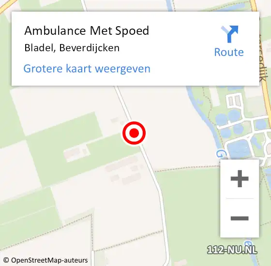 Locatie op kaart van de 112 melding: Ambulance Met Spoed Naar Bladel, Beverdijcken op 27 mei 2015 07:50