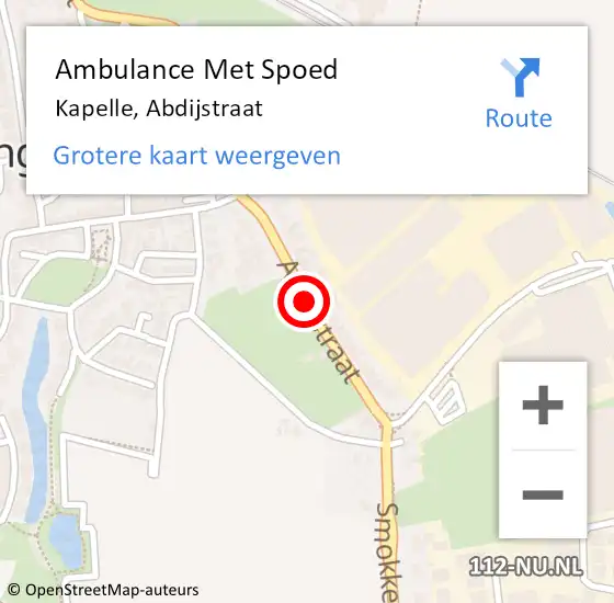 Locatie op kaart van de 112 melding: Ambulance Met Spoed Naar Kapelle, Abdijstraat op 27 mei 2015 07:51