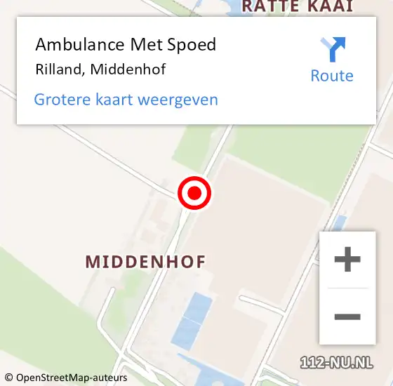 Locatie op kaart van de 112 melding: Ambulance Met Spoed Naar Rilland, Middenhof op 27 mei 2015 08:45