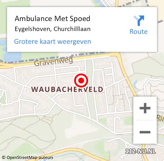 Locatie op kaart van de 112 melding: Ambulance Met Spoed Naar Eygelshoven, Churchilllaan op 27 mei 2015 10:11