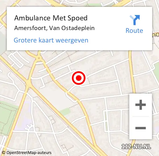 Locatie op kaart van de 112 melding: Ambulance Met Spoed Naar Amersfoort, Van Ostadeplein op 27 mei 2015 10:17