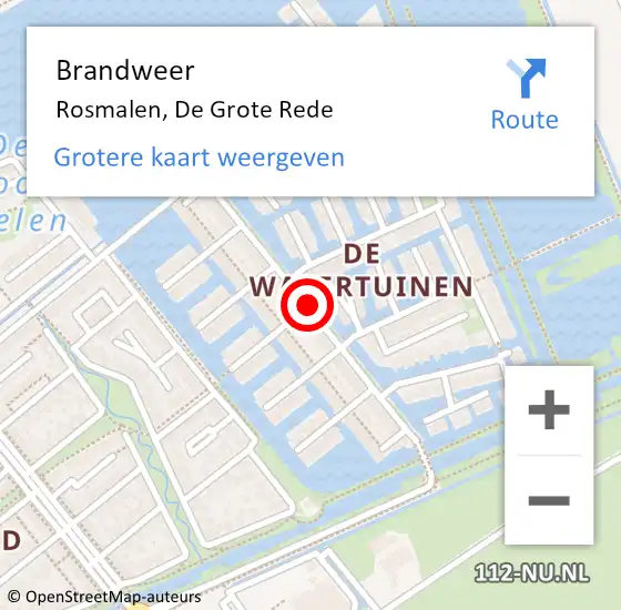 Locatie op kaart van de 112 melding: Brandweer Rosmalen, De Groote Rede op 27 mei 2015 10:19