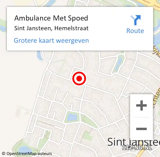 Locatie op kaart van de 112 melding: Ambulance Met Spoed Naar Sint Jansteen, Hemelstraat op 27 mei 2015 10:43