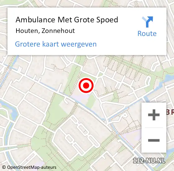 Locatie op kaart van de 112 melding: Ambulance Met Grote Spoed Naar Houten, Zonnehout op 27 mei 2015 11:06