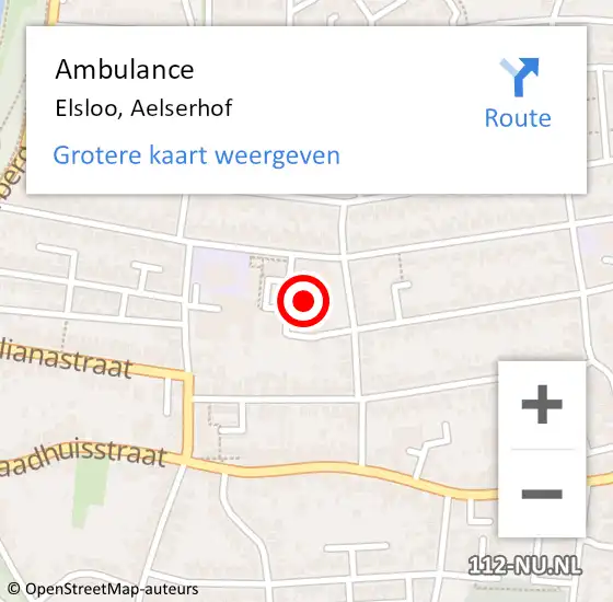 Locatie op kaart van de 112 melding: Ambulance Elsloo, Aelserhof op 27 mei 2015 14:26