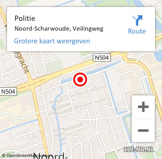 Locatie op kaart van de 112 melding: Politie Noord-Scharwoude, Veilingweg op 27 mei 2015 14:50