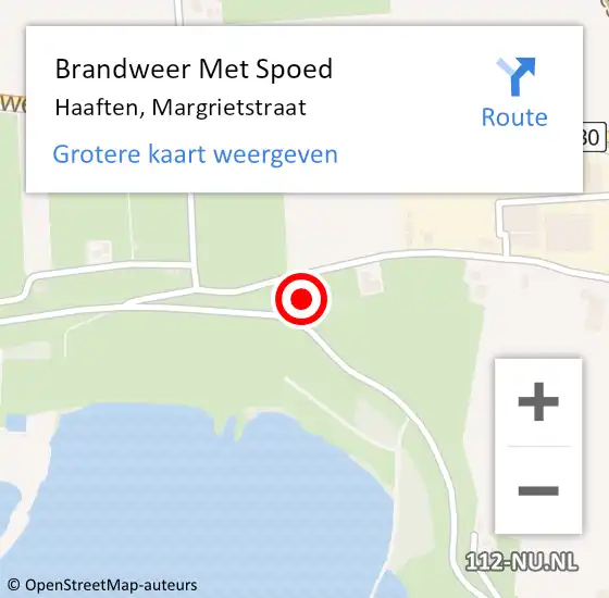 Locatie op kaart van de 112 melding: Brandweer Met Spoed Naar Haaften, Margrietstraat op 27 mei 2015 14:56