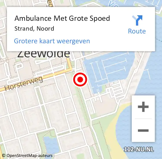 Locatie op kaart van de 112 melding: Ambulance Met Grote Spoed Naar Strand, Noord op 27 mei 2015 15:05