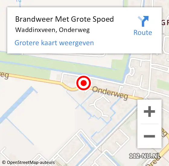 Locatie op kaart van de 112 melding: Brandweer Met Grote Spoed Naar Waddinxveen, Onderweg op 27 mei 2015 15:14