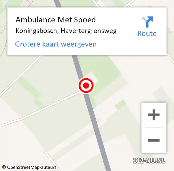 Locatie op kaart van de 112 melding: Ambulance Met Spoed Naar Koningsbosch, Havertergrensweg op 27 mei 2015 16:34