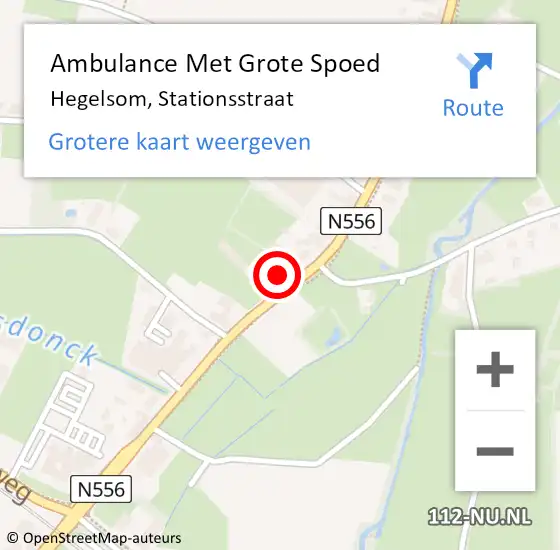 Locatie op kaart van de 112 melding: Ambulance Met Grote Spoed Naar Hegelsom, Stationsstraat op 12 september 2013 10:07