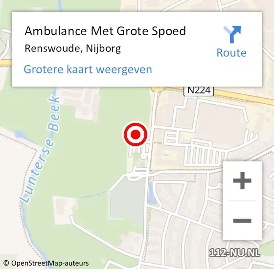 Locatie op kaart van de 112 melding: Ambulance Met Grote Spoed Naar Renswoude, Nijborg op 27 mei 2015 18:24