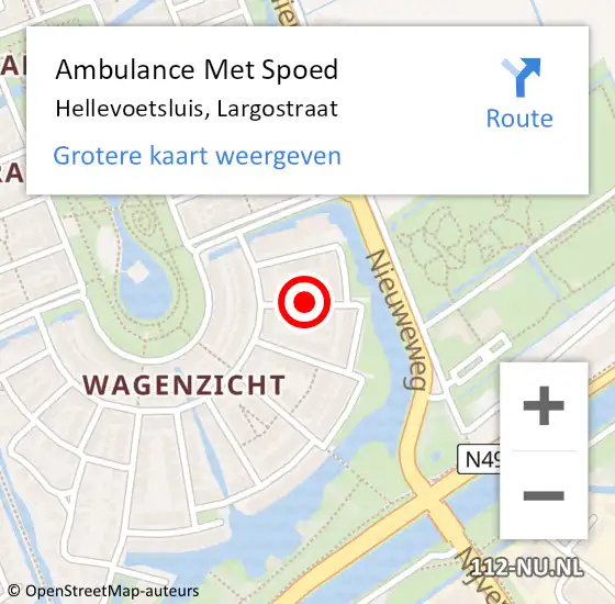 Locatie op kaart van de 112 melding: Ambulance Met Spoed Naar Hellevoetsluis, Largostraat op 27 mei 2015 20:20