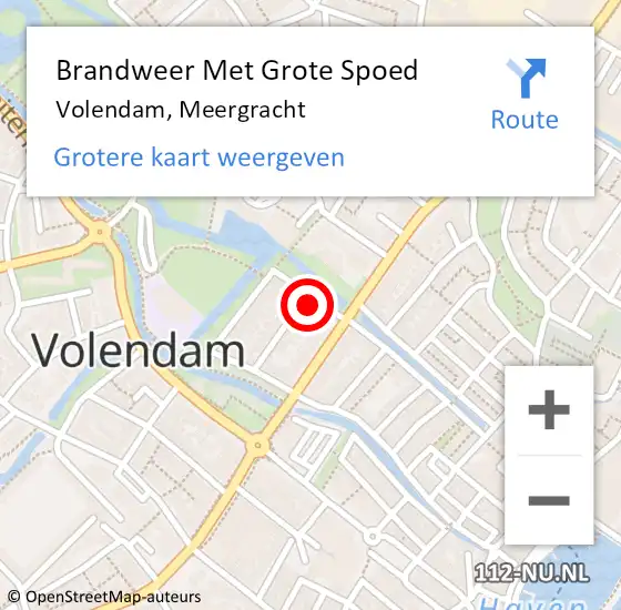 Locatie op kaart van de 112 melding: Brandweer Met Grote Spoed Naar Volendam, Meergracht op 27 mei 2015 21:09