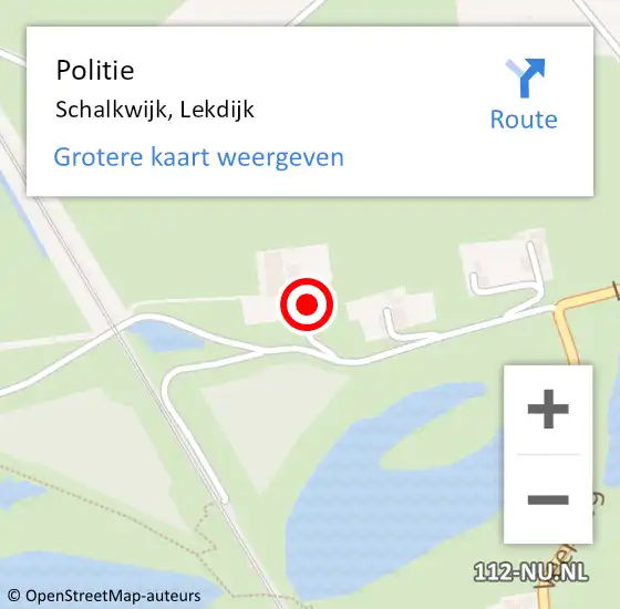 Locatie op kaart van de 112 melding: Politie Schalkwijk, Lekdijk op 27 mei 2015 23:03