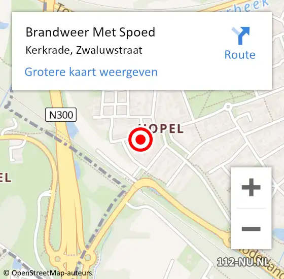 Locatie op kaart van de 112 melding: Brandweer Met Spoed Naar Kerkrade, Zwaluwstraat op 28 mei 2015 00:29