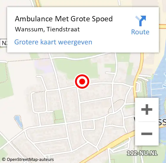 Locatie op kaart van de 112 melding: Ambulance Met Grote Spoed Naar Wanssum, Tiendstraat op 28 mei 2015 07:42