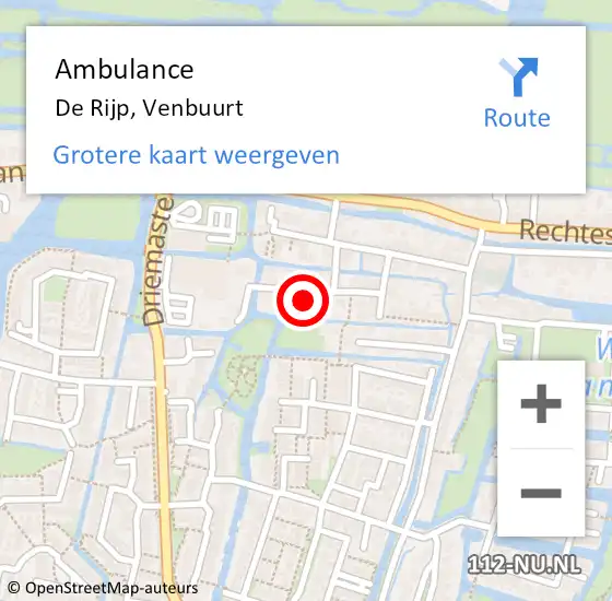 Locatie op kaart van de 112 melding: Ambulance De Rijp, Venbuurt op 28 mei 2015 08:07