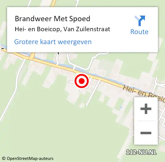 Locatie op kaart van de 112 melding: Brandweer Met Spoed Naar Hei- en Boeicop, Van Zuilenstraat op 28 mei 2015 09:07