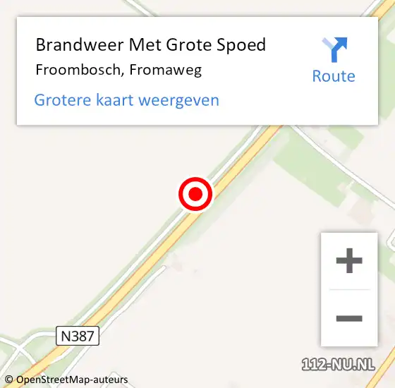 Locatie op kaart van de 112 melding: Brandweer Met Grote Spoed Naar Froombosch, Fromaweg op 28 mei 2015 09:32