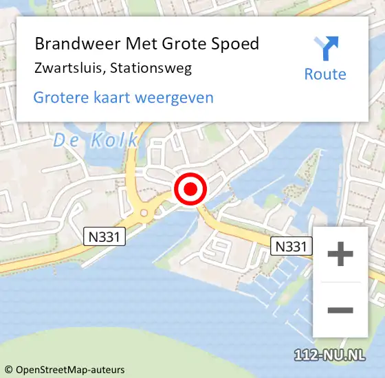 Locatie op kaart van de 112 melding: Brandweer Met Grote Spoed Naar Zwartsluis, Stationsweg op 28 mei 2015 10:00