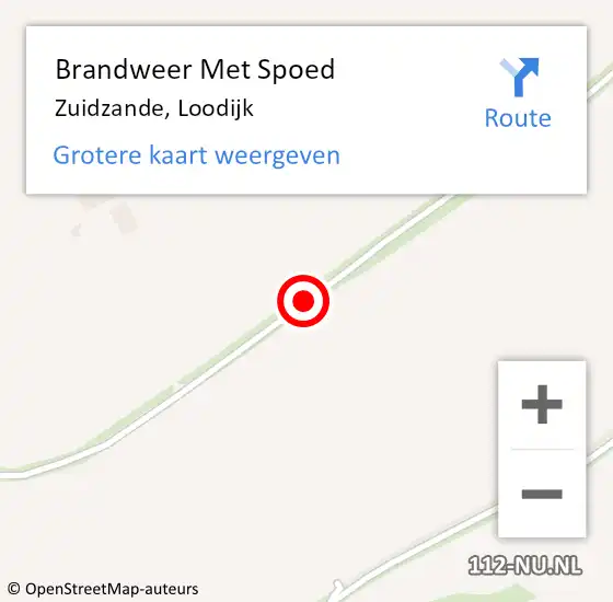 Locatie op kaart van de 112 melding: Brandweer Met Spoed Naar Zuidzande, Loodijk op 28 mei 2015 13:32