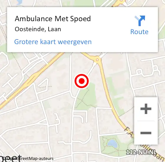 Locatie op kaart van de 112 melding: Ambulance Met Spoed Naar Oosteinde, Laan op 9 november 2013 02:21