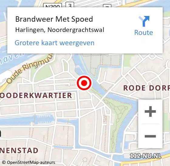 Locatie op kaart van de 112 melding: Brandweer Met Spoed Naar Harlingen, Noordergrachtswal op 28 mei 2015 20:44