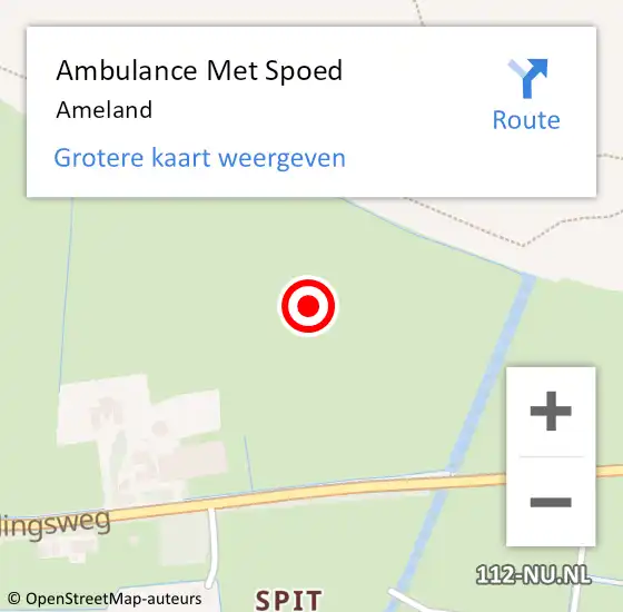 Locatie op kaart van de 112 melding: Ambulance Met Spoed Naar Ameland op 28 mei 2015 22:18